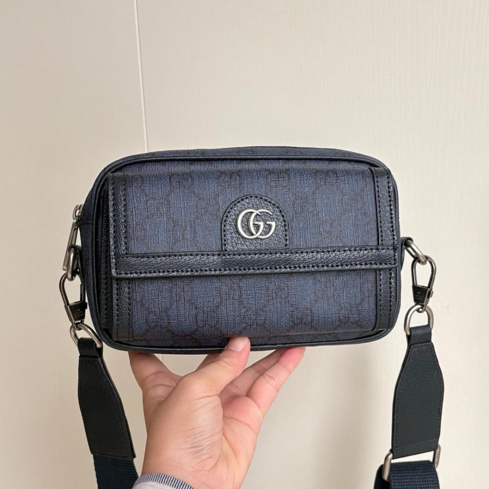 Ophidia Black Canvas Top Handle Bag