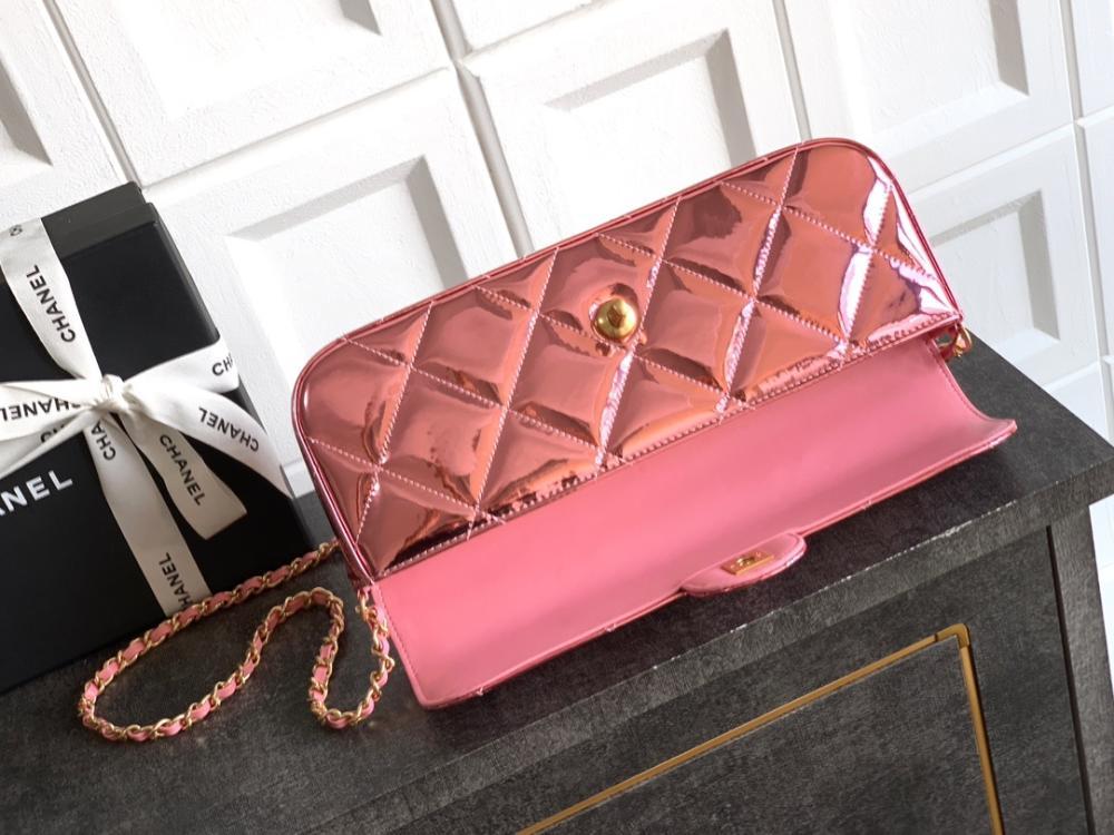 Gold Leather Top Handle Bag