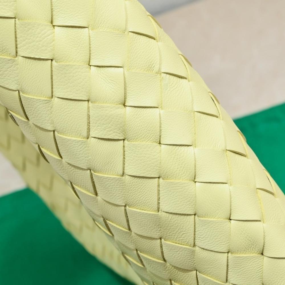 Woven Leather Top Handle Bag