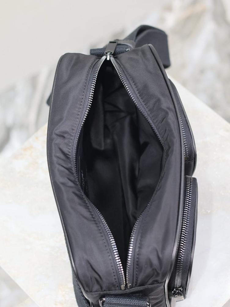Italian-Inspired Elegant Black Nylon Shoulder Bag