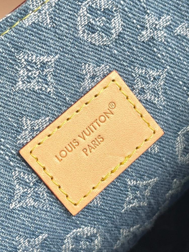 Dauphine Woven Denim Top Handle Bag