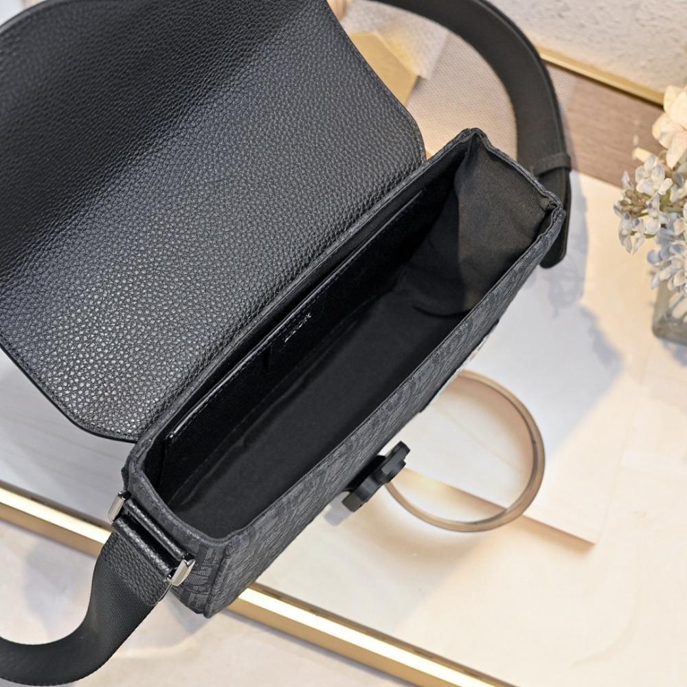 Modern Stylish Black Calfskin Shoulder Bag