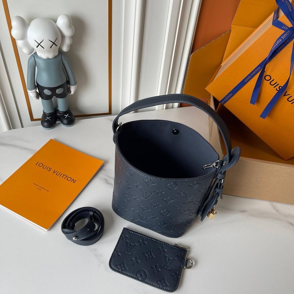 Modern Premium Monogram Leather Bucket Bag