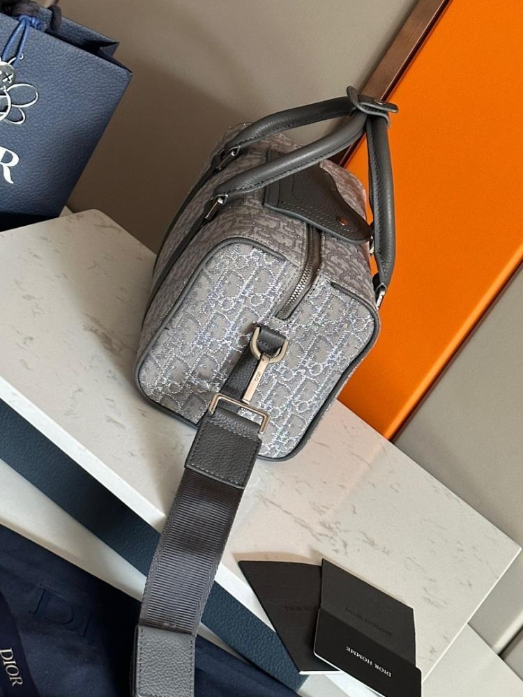 Elegant Refined Black Printed Calfskin Shoulder Bag