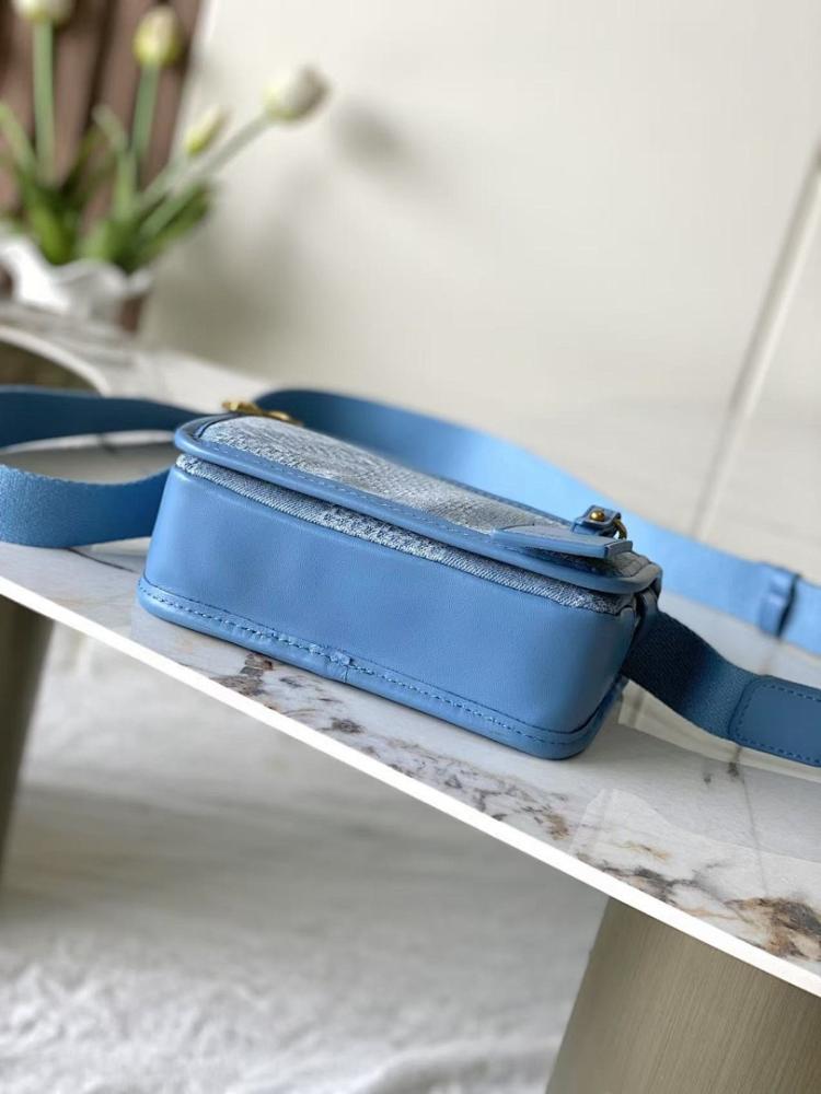 Modern Italian-Inspired Denim Top Handle Bag