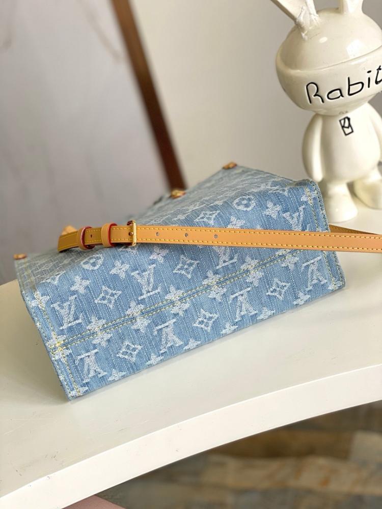 Elegant Stylish Blue Woven Denim Shoulder Bag