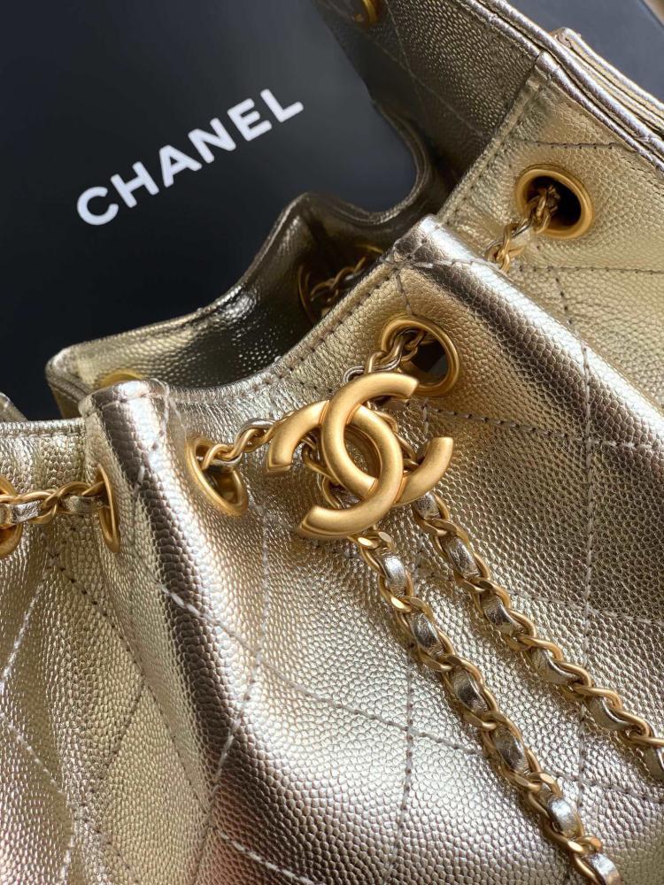 Gold Leather Hobo Bag