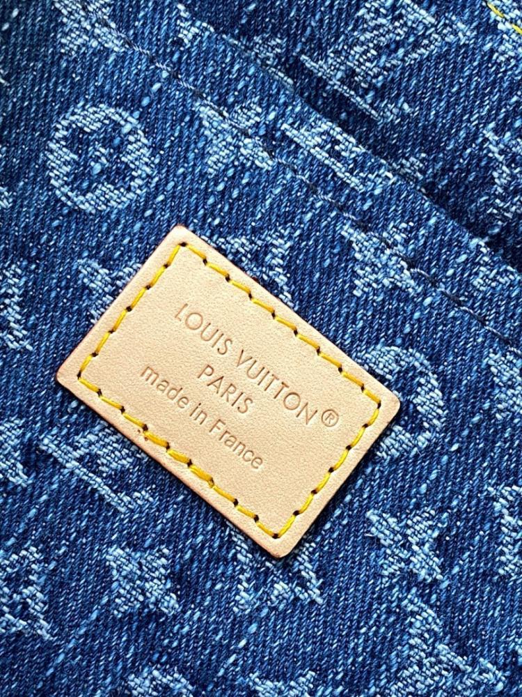 Modern Luxury Monogram Denim Shoulder Bag