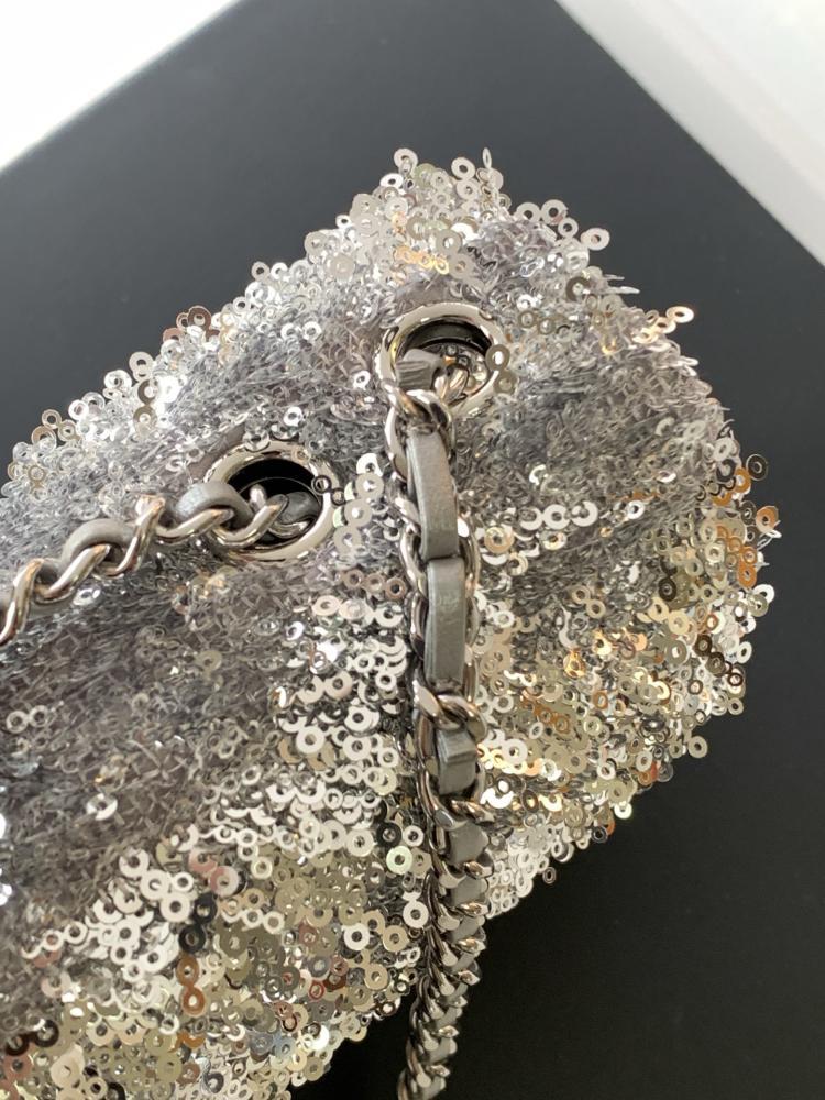 Silver Top Handle Bag