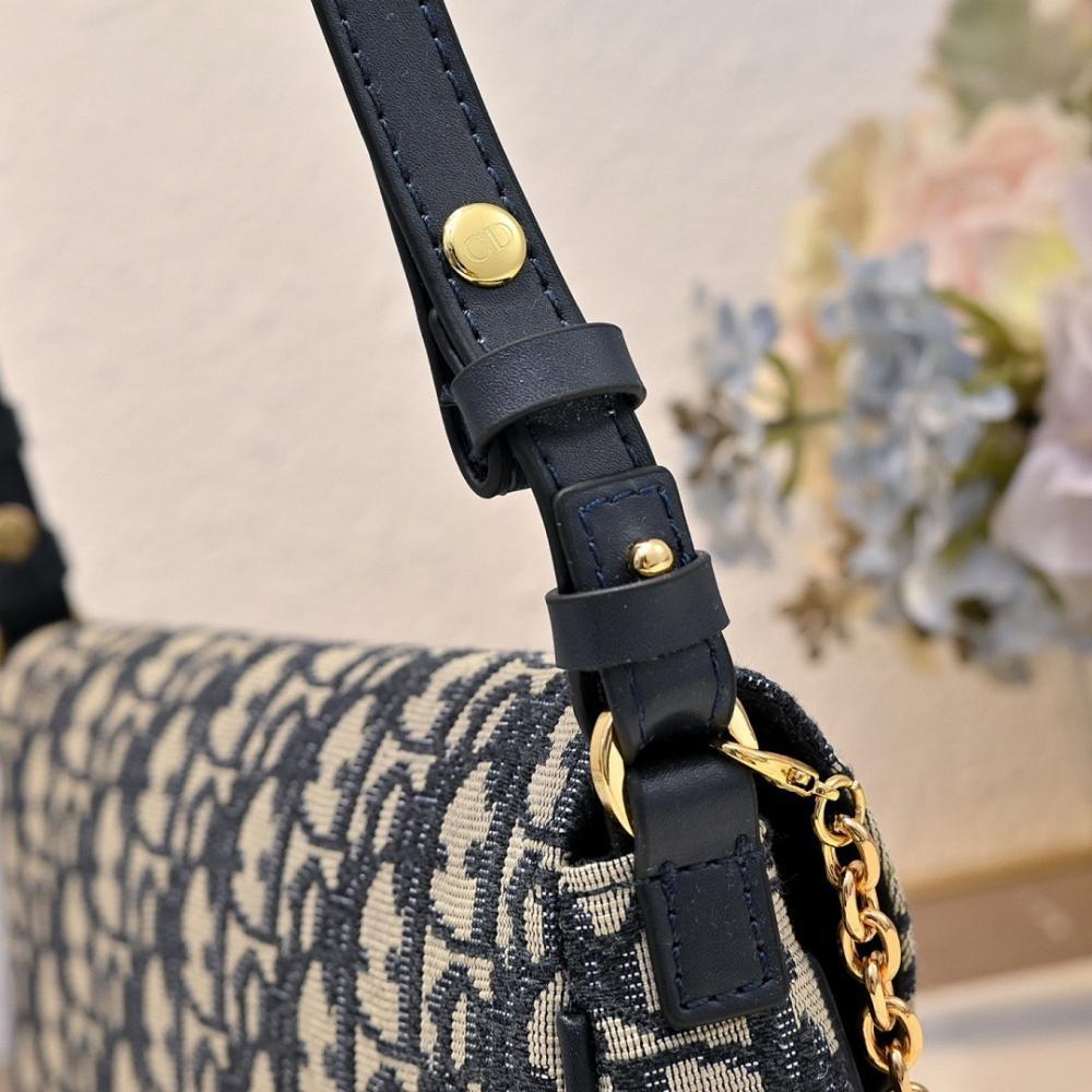 Modern Italian-Inspired Blue Printed Leather Shoulder Bag