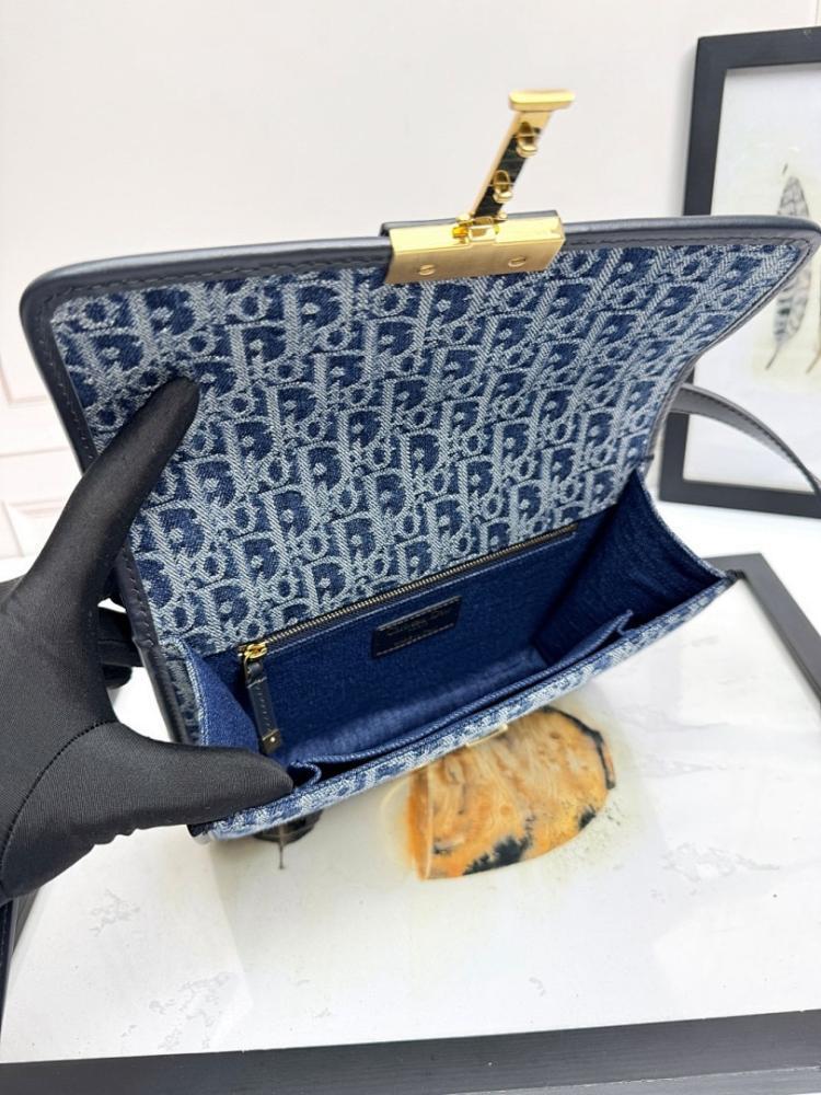 Luxury Stylish Blue Calfskin Shoulder Bag