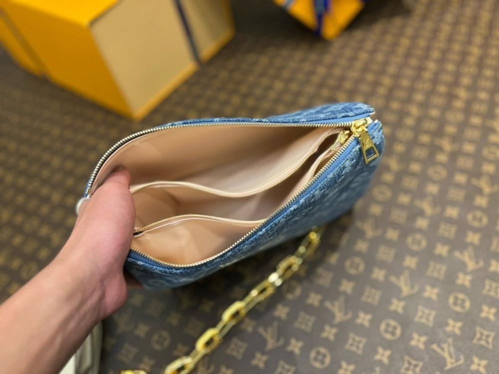 Italian-Inspired Luxury Blue Woven Denim Shoulder Bag