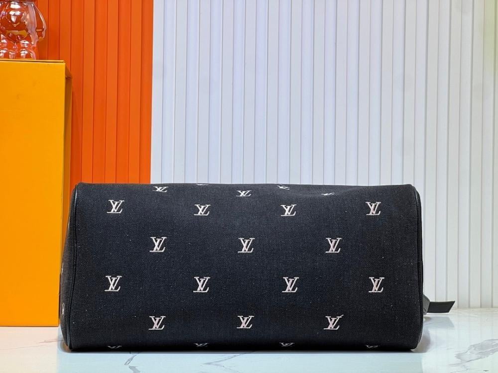 Italian-Inspired Stylish Embroidered Denim Top Handle Bag