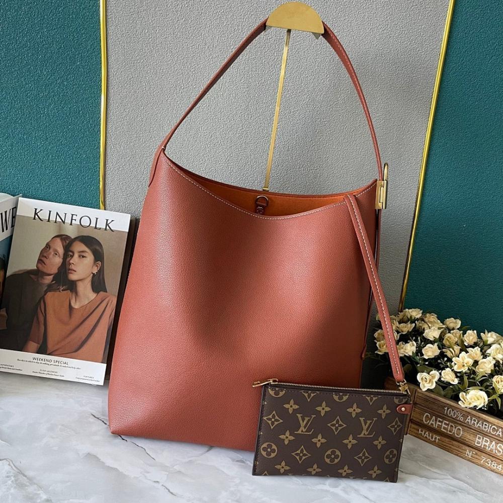 Classic Refined Monogram Leather Hobo Bag