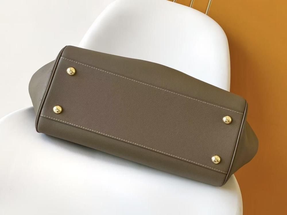 Gold Calfskin Top Handle Bag