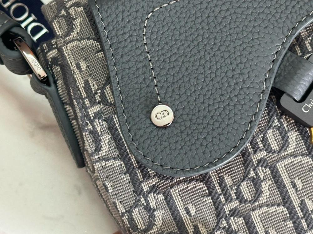 Saddle Black Printed Calfskin Shoulder Bag