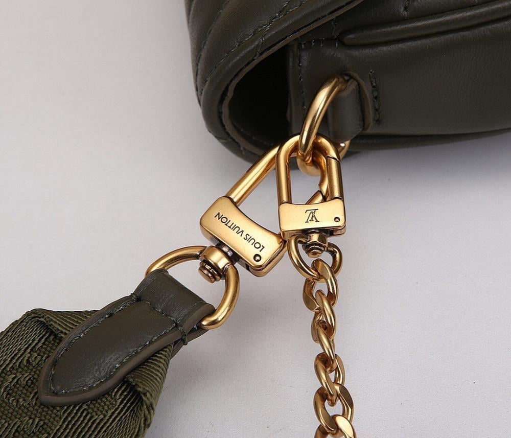 Modern Luxury Gold Embroidered Calfskin Shoulder Bag