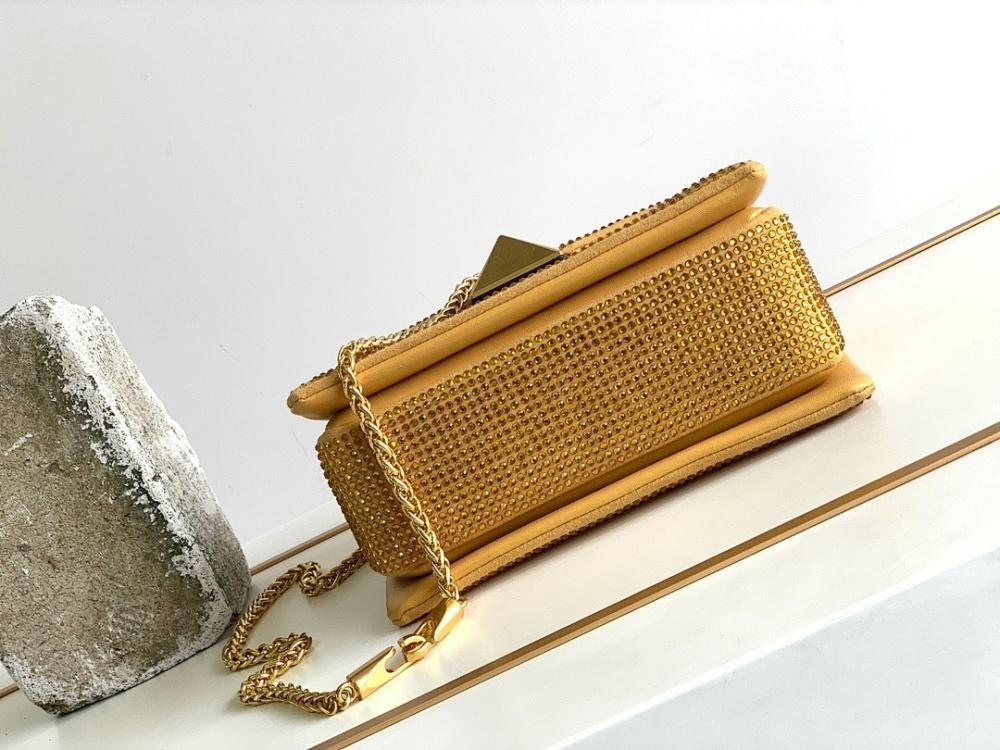 Modern Stylish Crystal-Embellished Lambskin Shoulder Bag