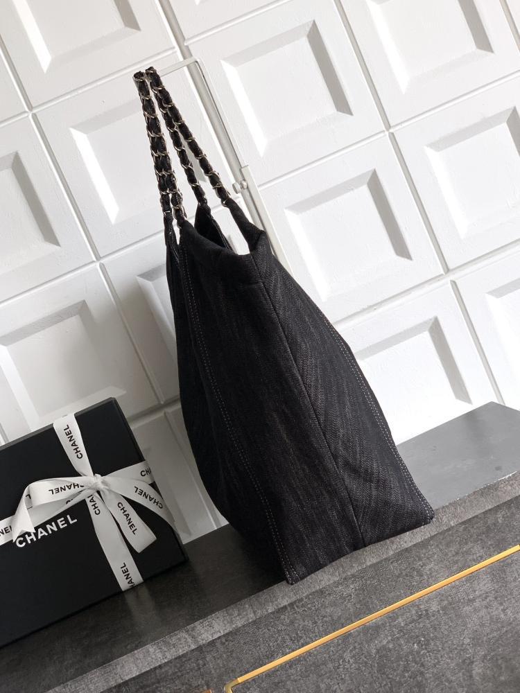 Classic Embroidered Denim Tote Bag