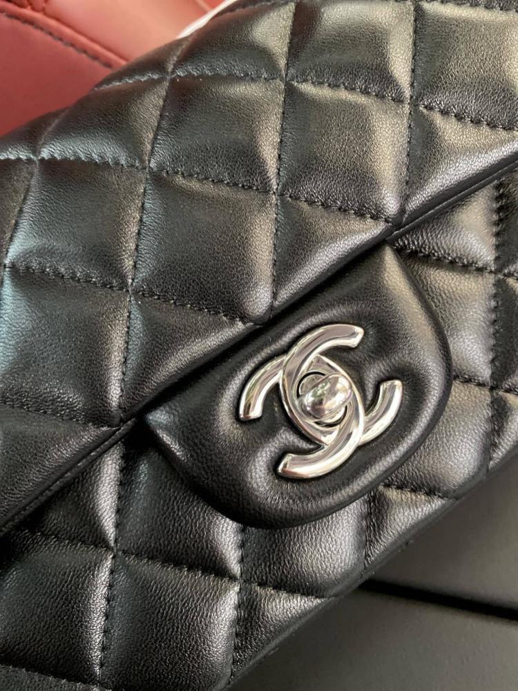 Gold Lambskin Top Handle Bag