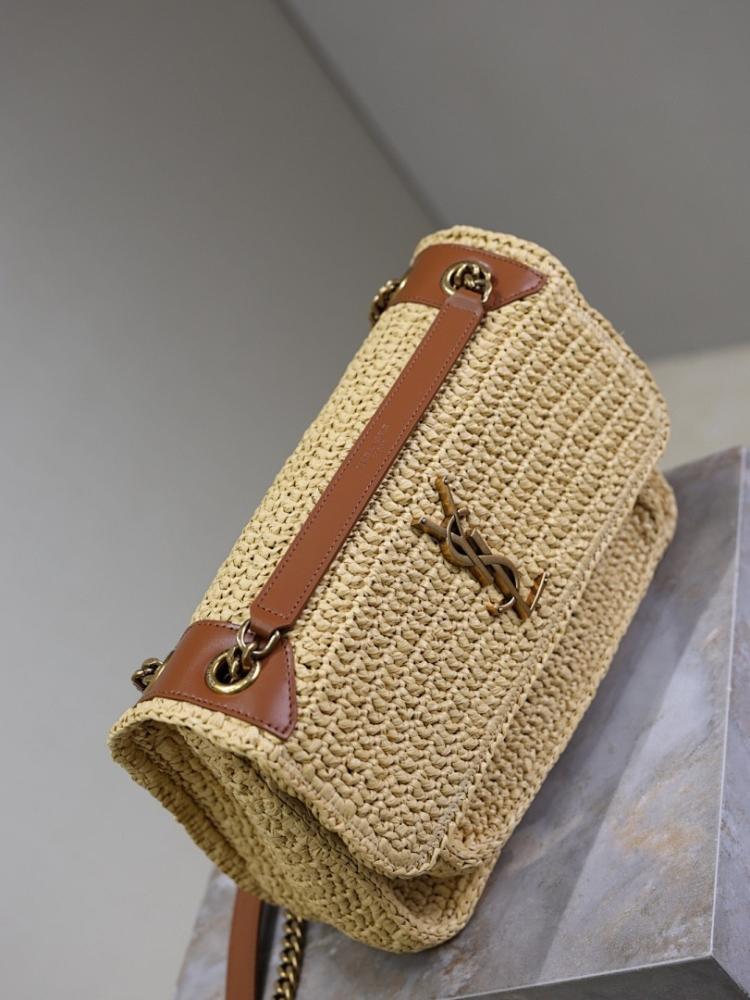 Niki Raffia Top Handle Bag