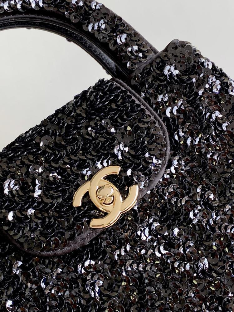 Mini Kelly Shopping Bag with Sequins