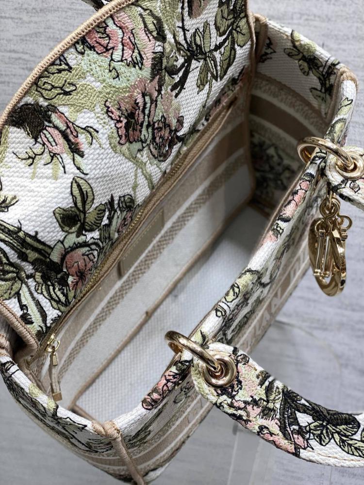 Gold Embroidered Top Handle Bag