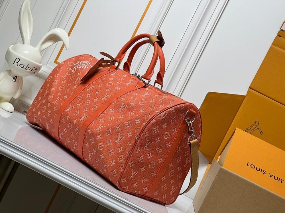 Keepall Monogram Leather Travel Bag