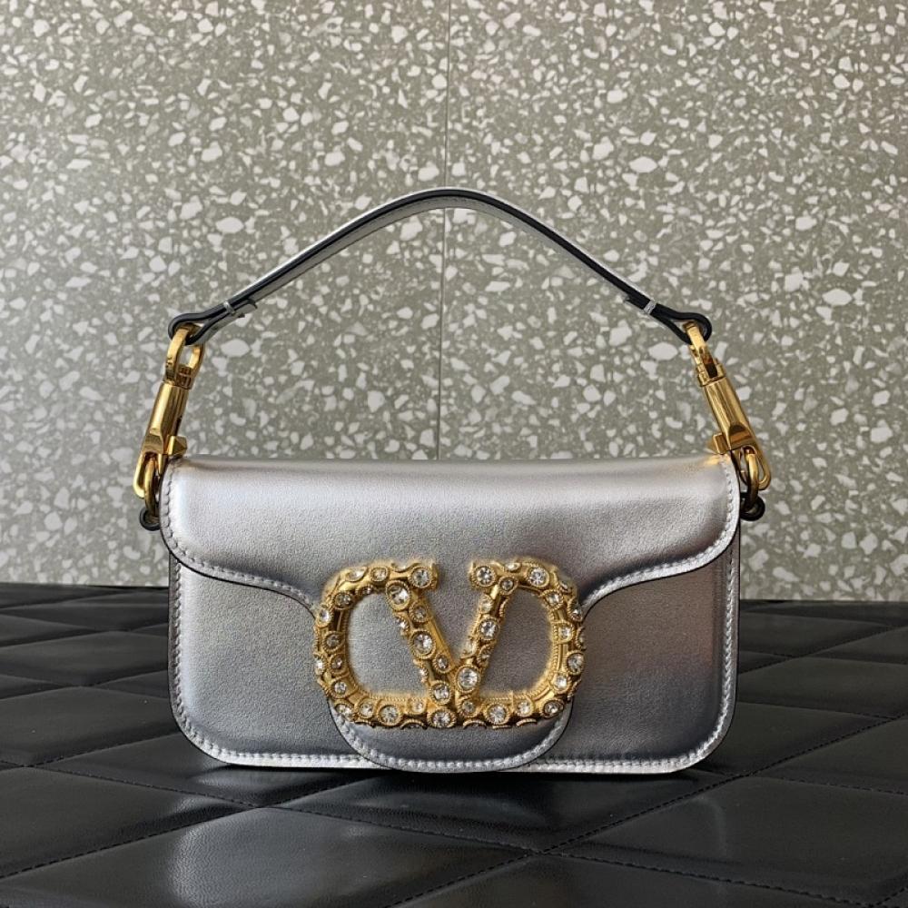 Crystal-Embellished Calfskin Wallet