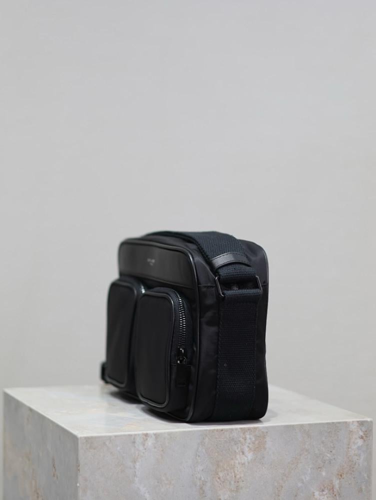 Italian-Inspired Elegant Black Nylon Shoulder Bag