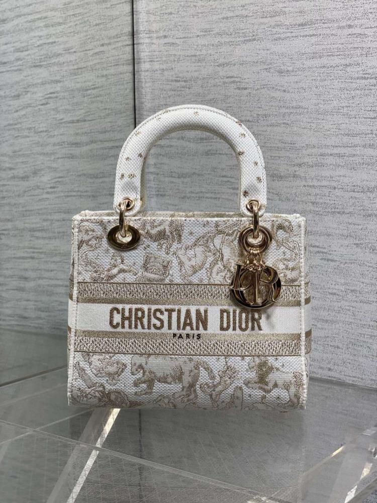 Gold Embroidered Top Handle Bag