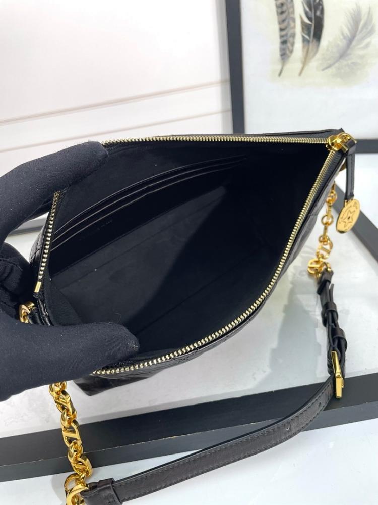 Luxury Refined Black Quilted Calfskin Shoulder Bag