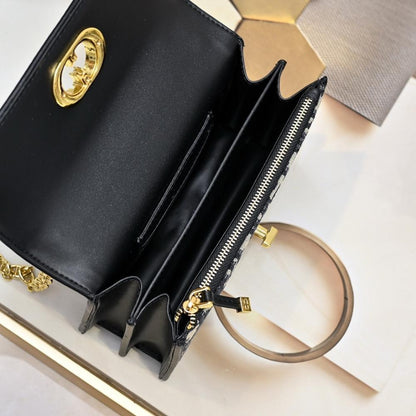 Luxury Premium Blue Embroidered Leather Crossbody Bag