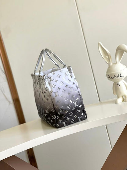 Modern Luxury Silver Nylon Shoulder Bag – Limited Edition