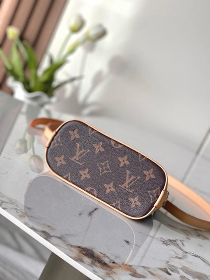 Alma Monogram Leather Shoulder Bag