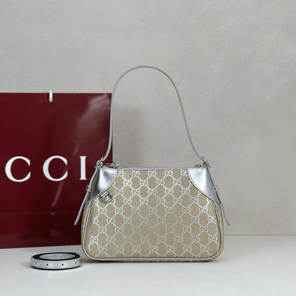 Silver Top Handle Bag