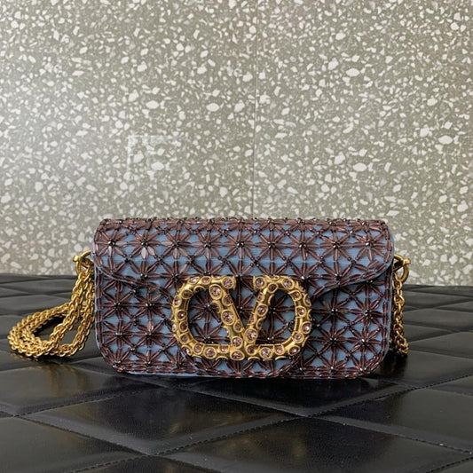 Crystal-Embellished Top Handle Bag