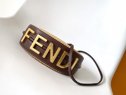 Gold Straw Shoulder Bag
