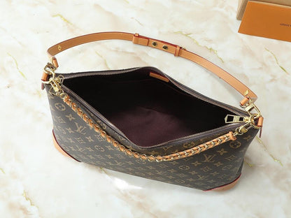 Stylish Refined Gold Woven Leather Shoulder Bag