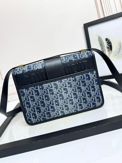 Luxury Stylish Blue Calfskin Shoulder Bag