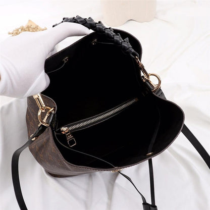 NeoNoe Gold Woven Calfskin Top Handle Bag
