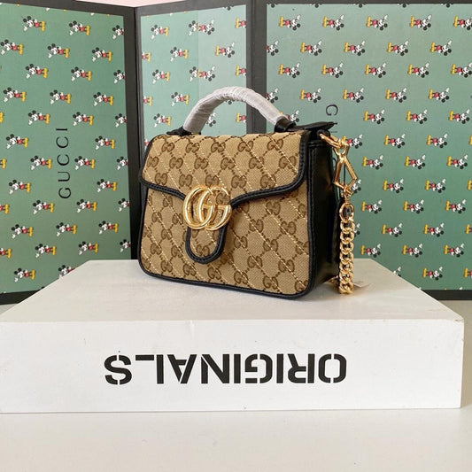 Elegant Refined Quilted Canvas Shoulder Bag