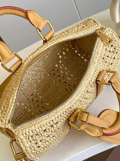 Luxury Elegant Woven Raffia Top Handle Bag – Special Edition