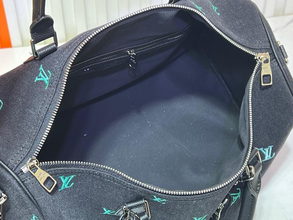 Italian-Inspired Stylish Embroidered Denim Top Handle Bag
