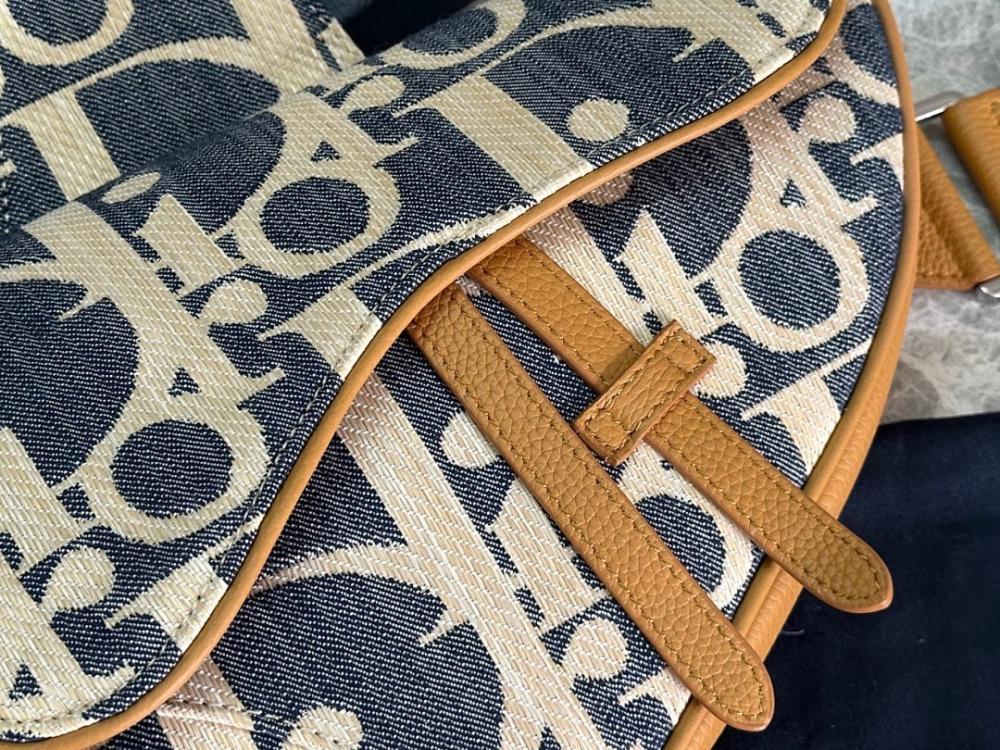 Modern Stylish Brown Embroidered Calfskin Crossbody Bag