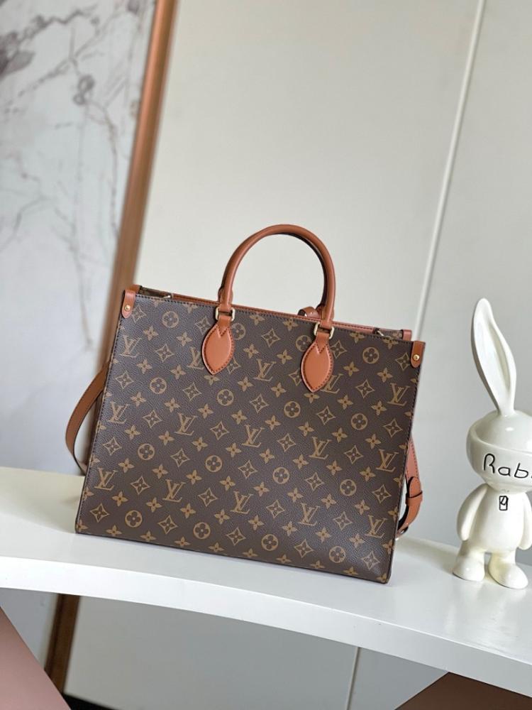 OnTheGo Monogram Leather Top Handle Bag