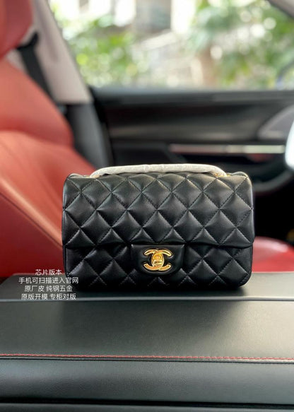 Gold Top Handle Bag