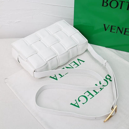 Cassette Gold Woven Calfskin Shoulder Bag