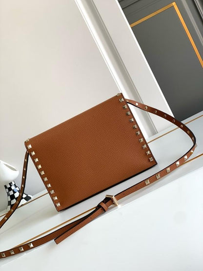 Modern Luxury Studded Calfskin Crossbody Bag