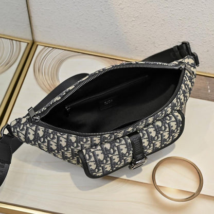 Modern Elegant Black Printed Leather Bag